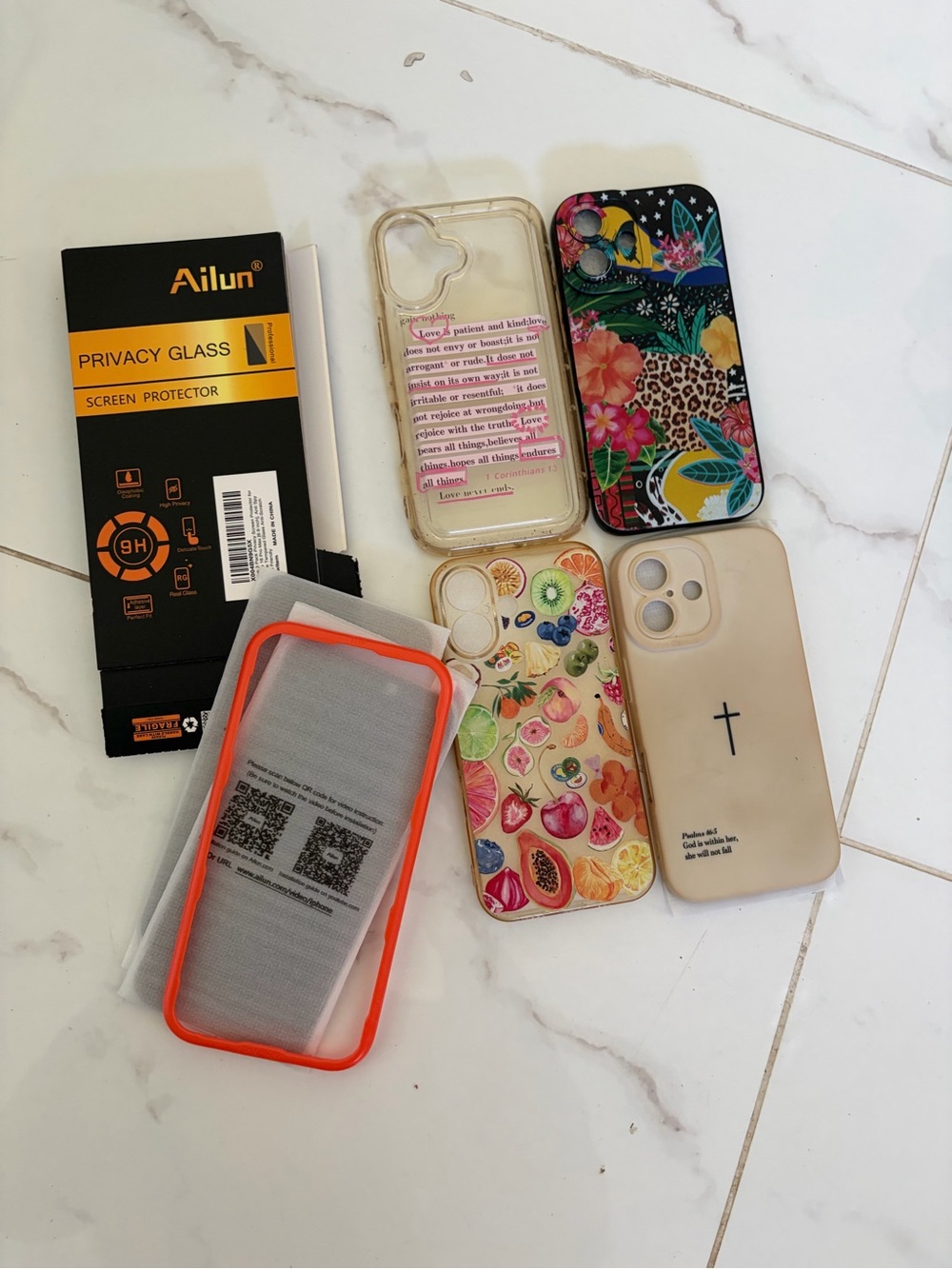 Assorted Phone Case Bundle – Clear, Floral, Fruit & Patterned Designs